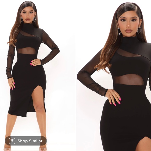 Fashion Nova Fallen Angel Mesh Midi Dress *WITH TAGS* - Picture 1 of 6